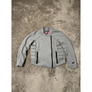 Nike Tech Fleece Aeroloft Moto Puffer Jacket in Grey Women's Size‎ M